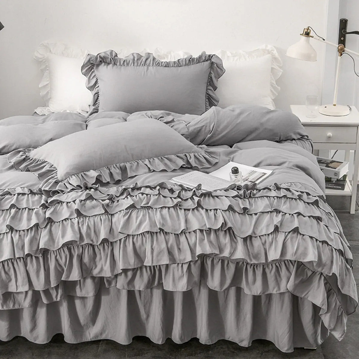 Multi Ruffled Geneva Charm Quilt / Doona / Duvet Cover set - Image 3