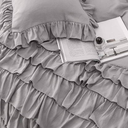 Multi Ruffled Geneva Charm Quilt / Doona / Duvet Cover set - Image 4