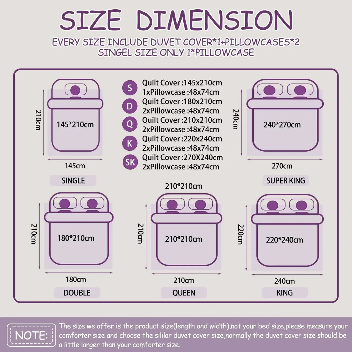 Purple Celeste Dream Quilt / Doona / Duvet Cover set - Image 4