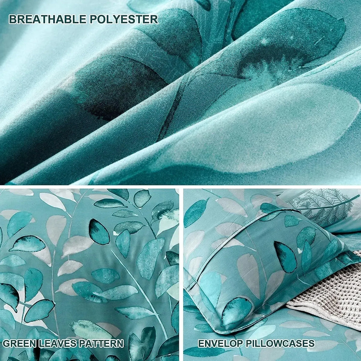 Green Leaf Cannes Quilt / Doona / Duvet Cover set - Image 4
