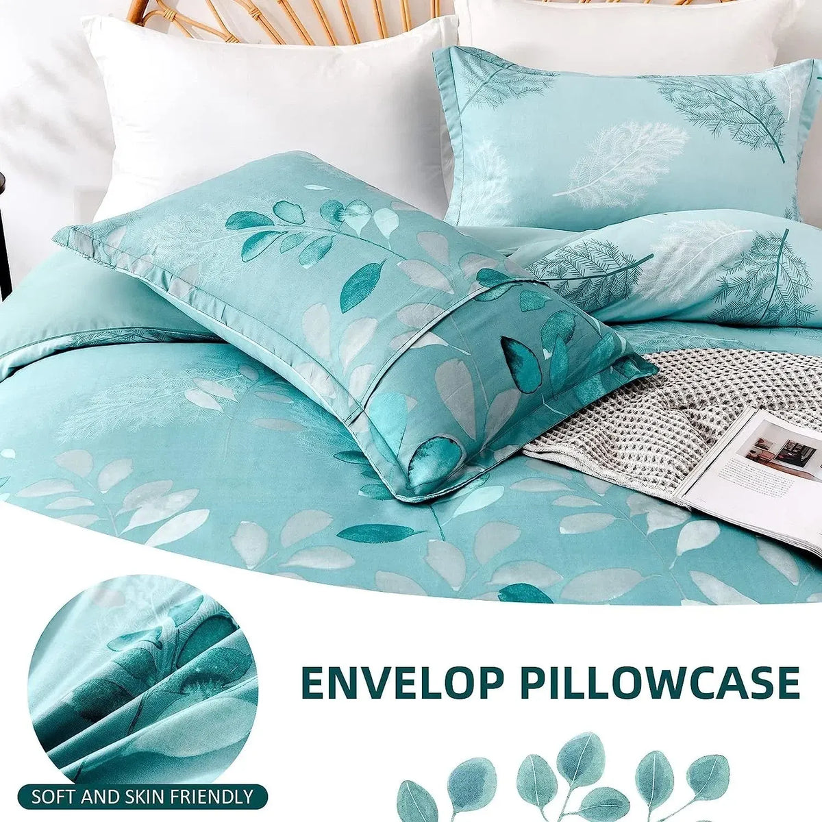 Green Leaf Cannes Quilt / Doona / Duvet Cover set - Image 8