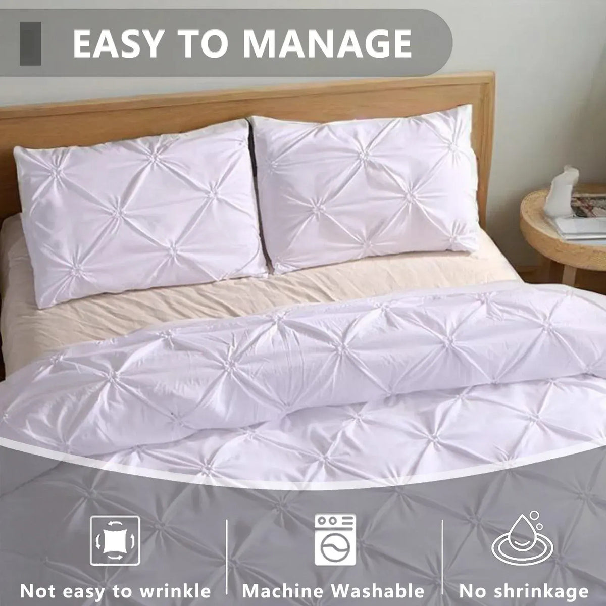 White Lucerne Bloomscape Quilt / Doona / Duvet Cover set - Image 7
