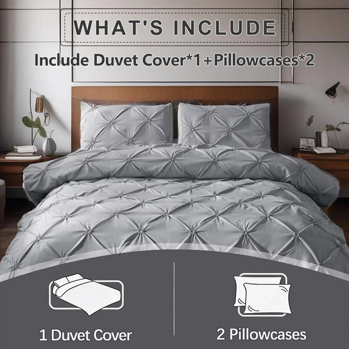 Grey Lorette Marigold Quilt / Doona / Duvet Cover set - Image 8
