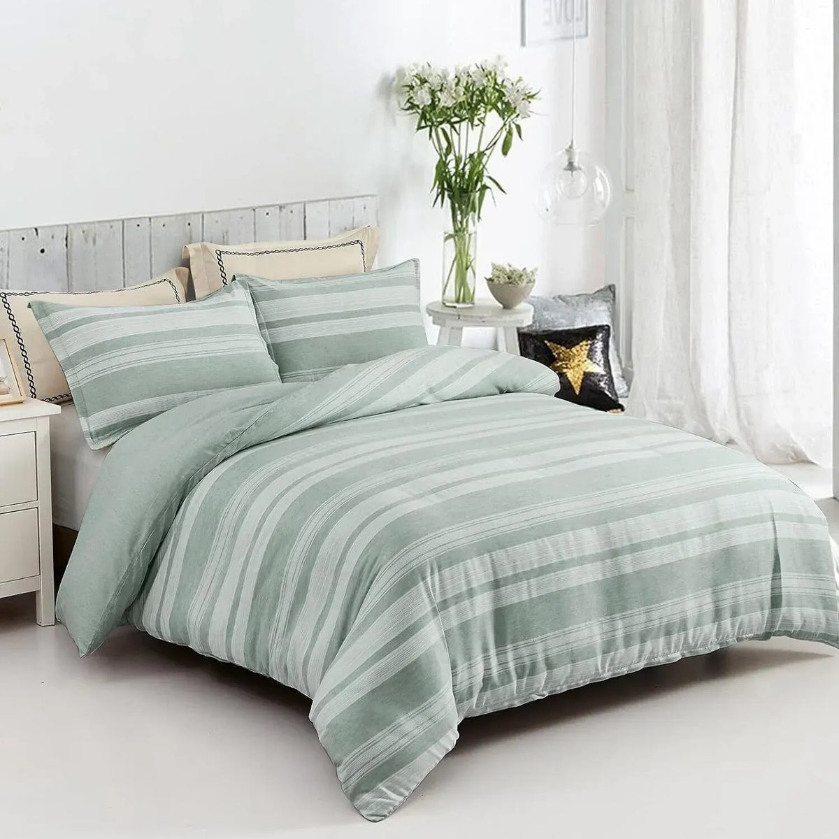 Bohemian Striped Margaux Bloomscape Quilt / Doona / Duvet Cover set - Image 3
