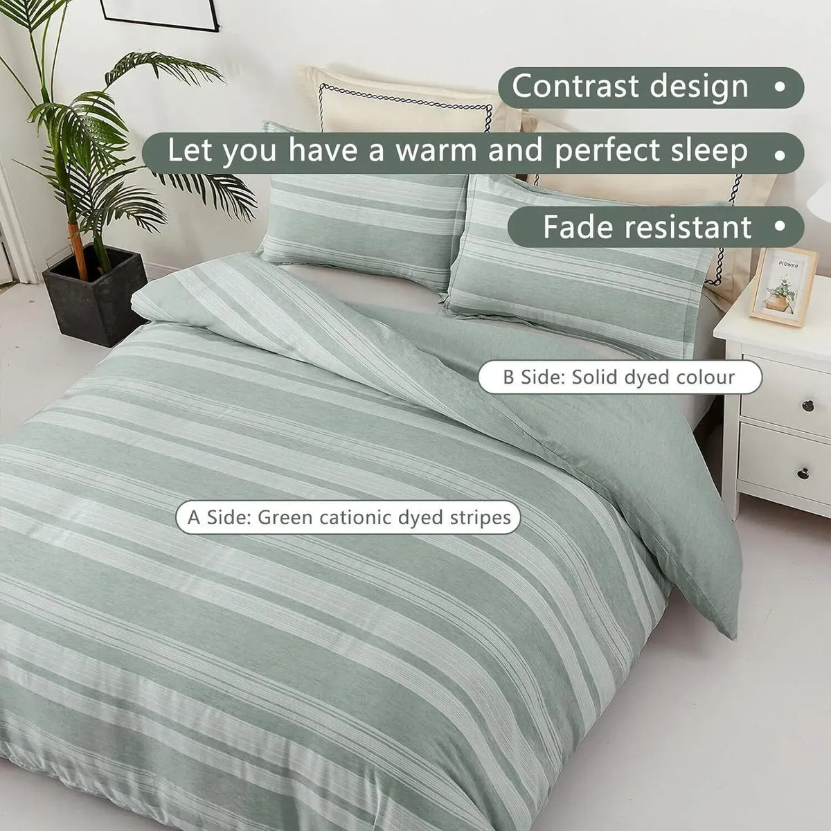 Bohemian Striped Margaux Bloomscape Quilt / Doona / Duvet Cover set - Image 5