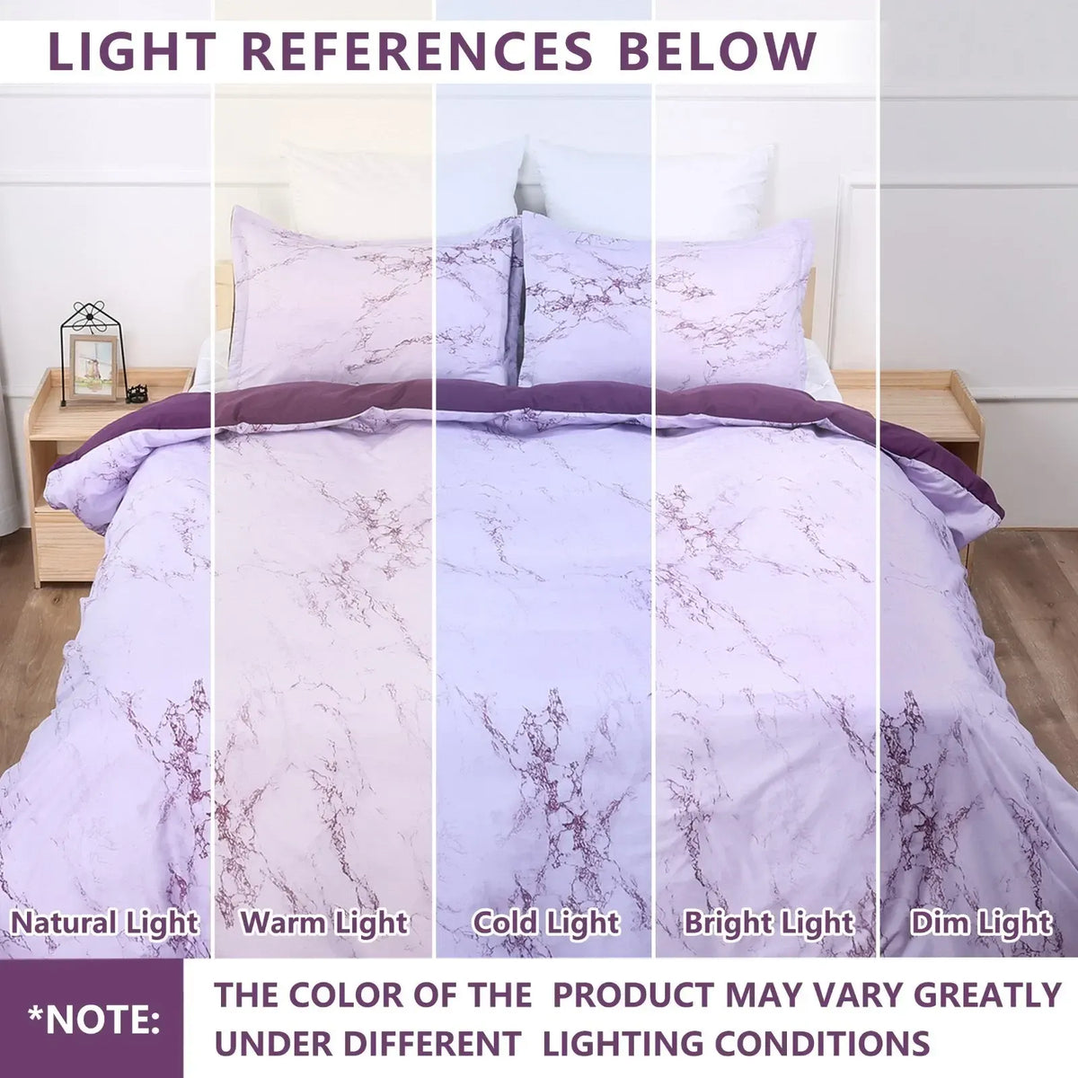 Purple Marbled Catalina Serenity Quilt / Doona / Duvet Cover set - Image 6