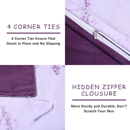 Purple Marbled Catalina Serenity Quilt / Doona / Duvet Cover set - Image 3
