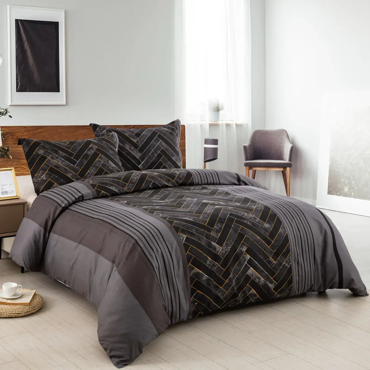 Marble Leaf Ophelia Bloomscape Quilt / Doona / Duvet Cover set - Image 3