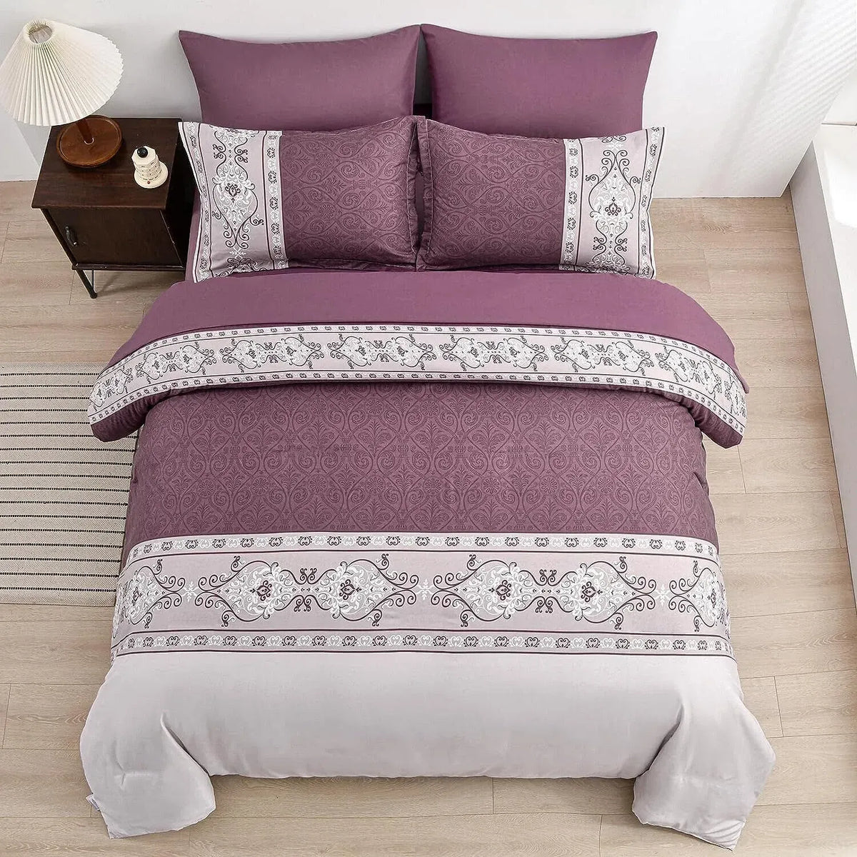 Red Bohemian Noelle Botanical Quilt / Doona / Duvet Cover set - Image 3