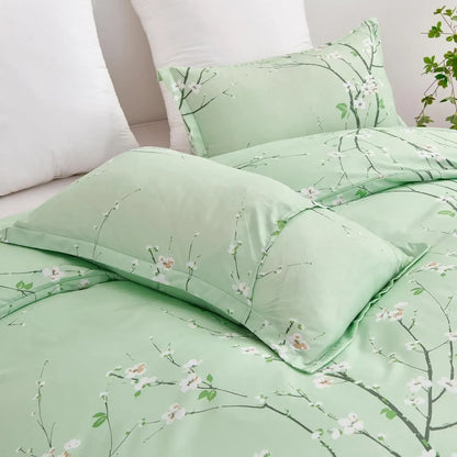 Green Alpine Botanical Quilt / Doona / Duvet Cover set - Image 3