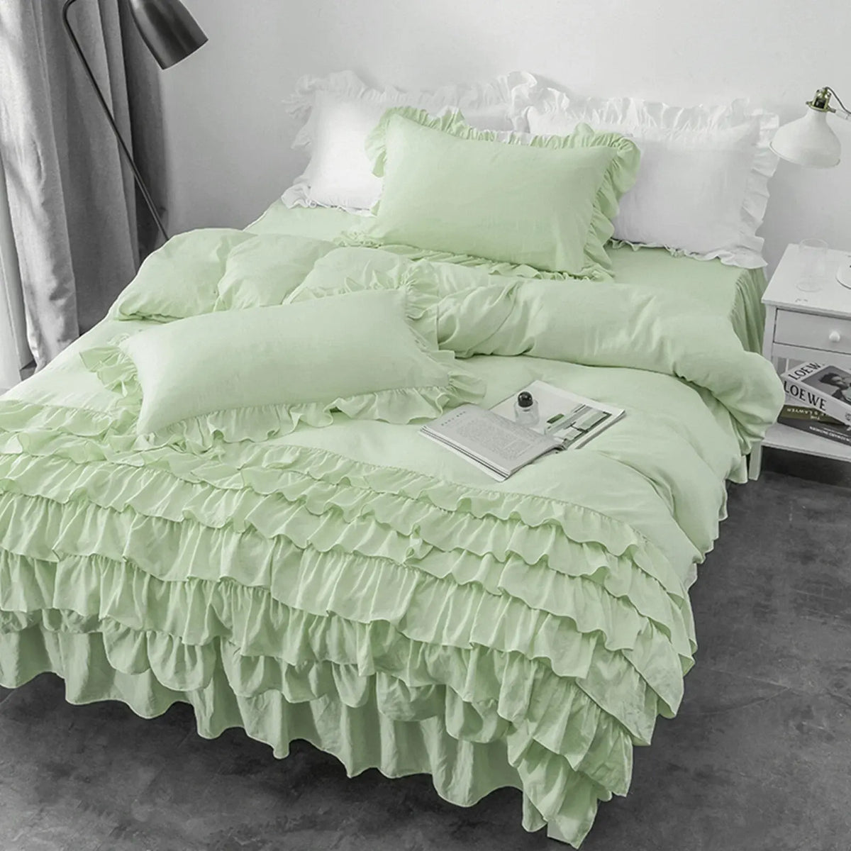 Multi Ruffled Coralie Atelier Quilt / Doona / Duvet Cover set - Image 4
