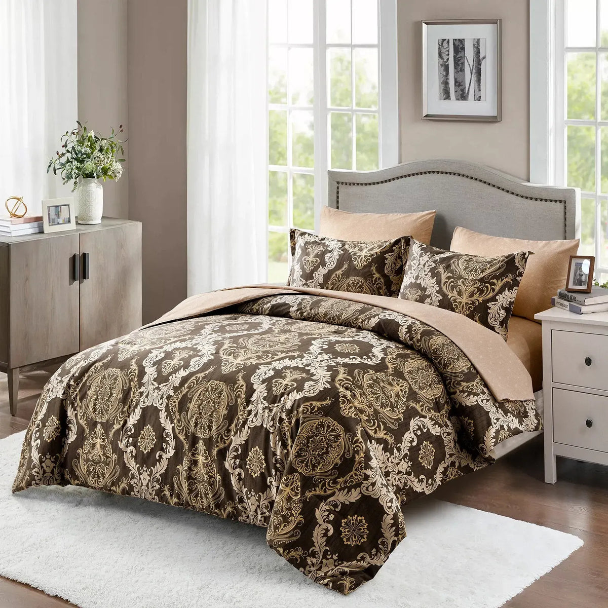 Damascus Aurelia Bloomscape Quilt / Doona / Duvet Cover set - Image 2