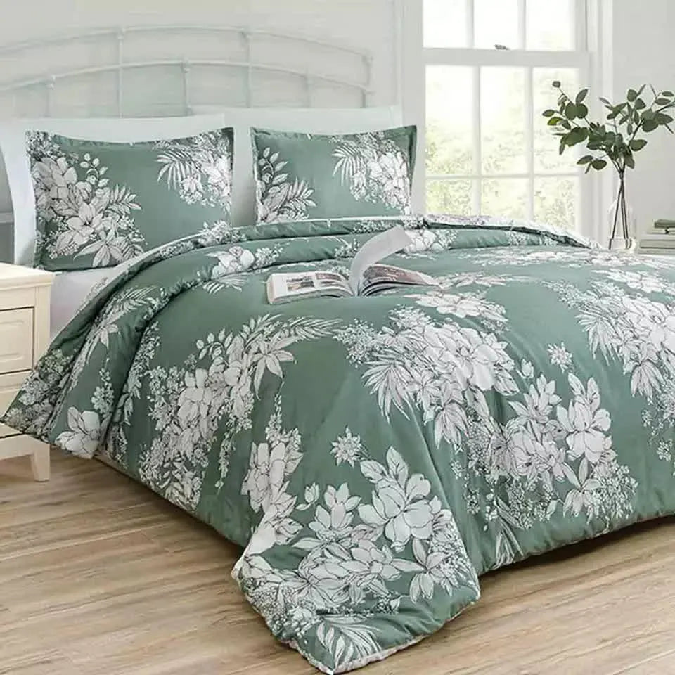 Vintage Floral Duvet Cover Set - Reversible Design-King - Image 2