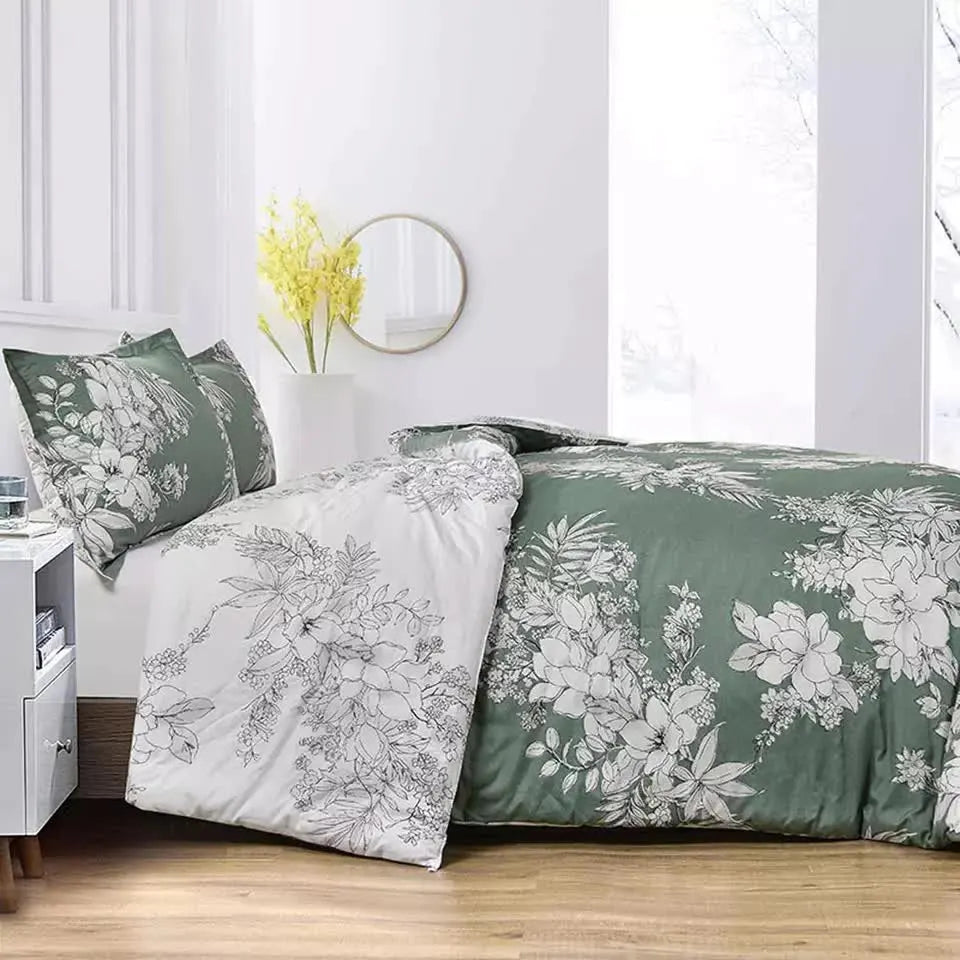 Vintage Floral Duvet Cover Set - Reversible Design-King - Image 3