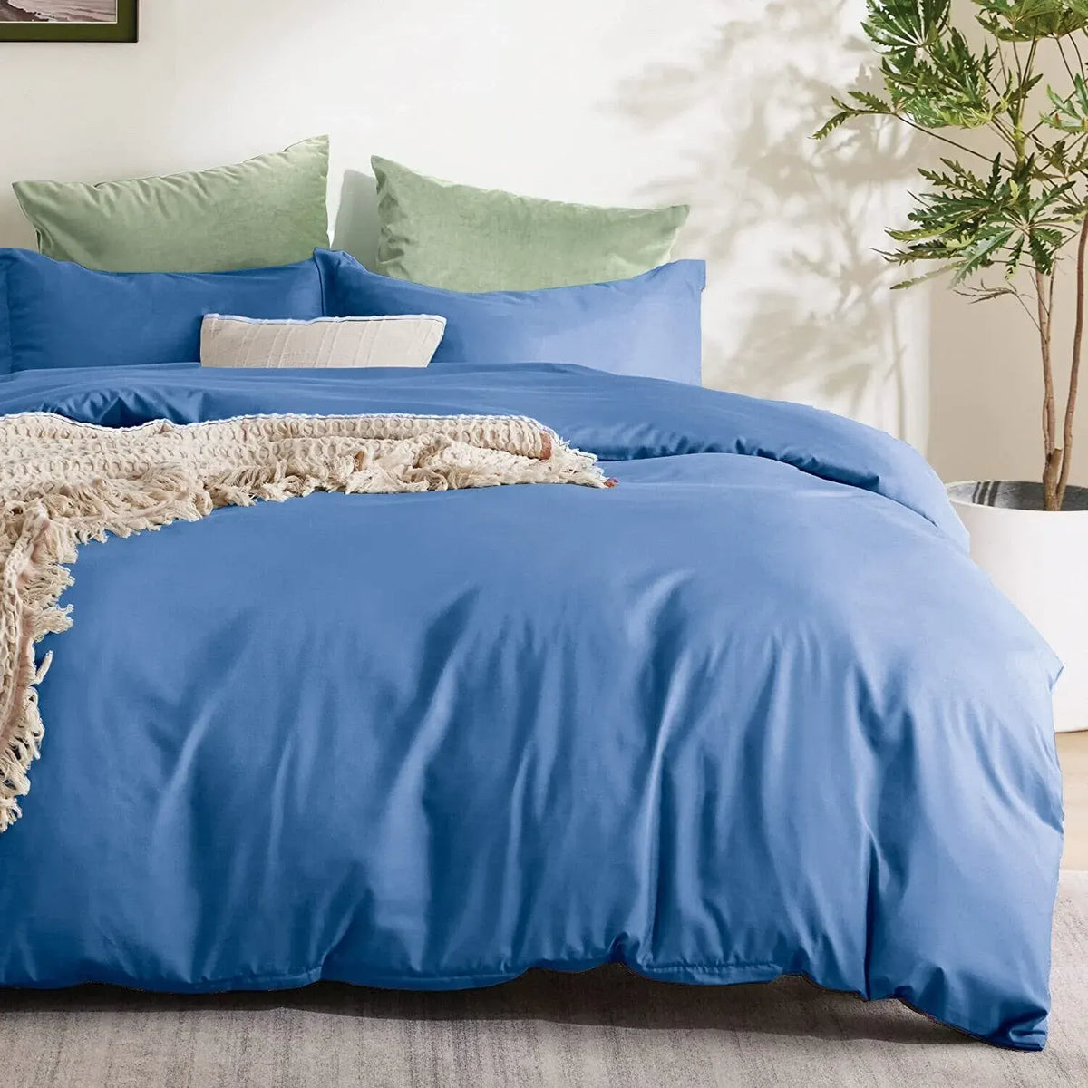 100% Cotton Navy Blue Maribel Dahlia Quilt / Doona / Duvet Cover set - Image 2