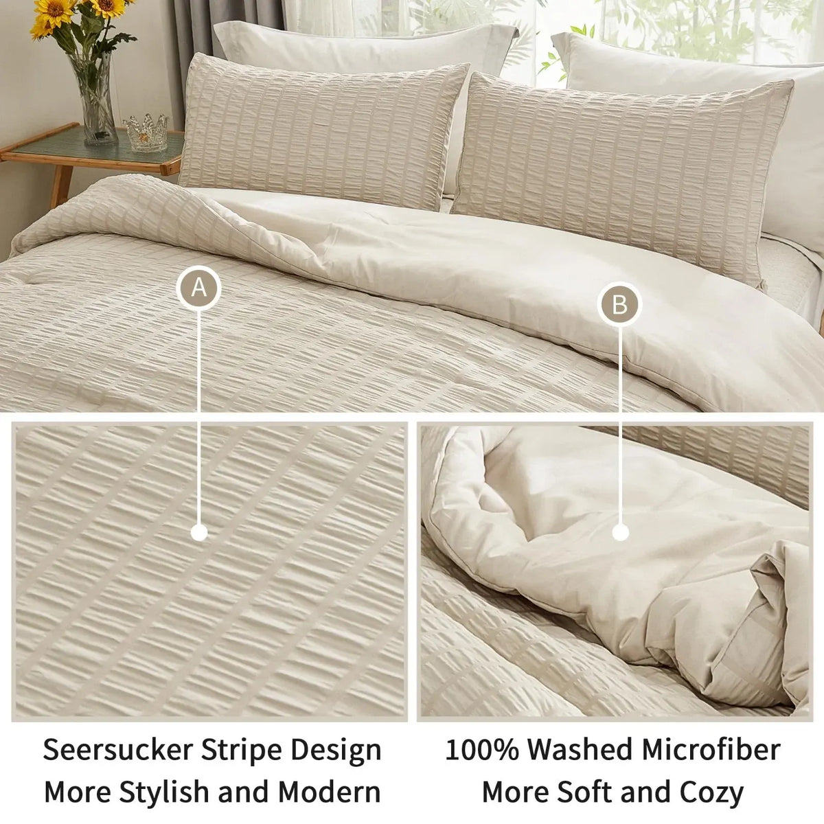 Stripe Lombardy Serenity Quilt / Doona / Duvet Cover set - Image 3