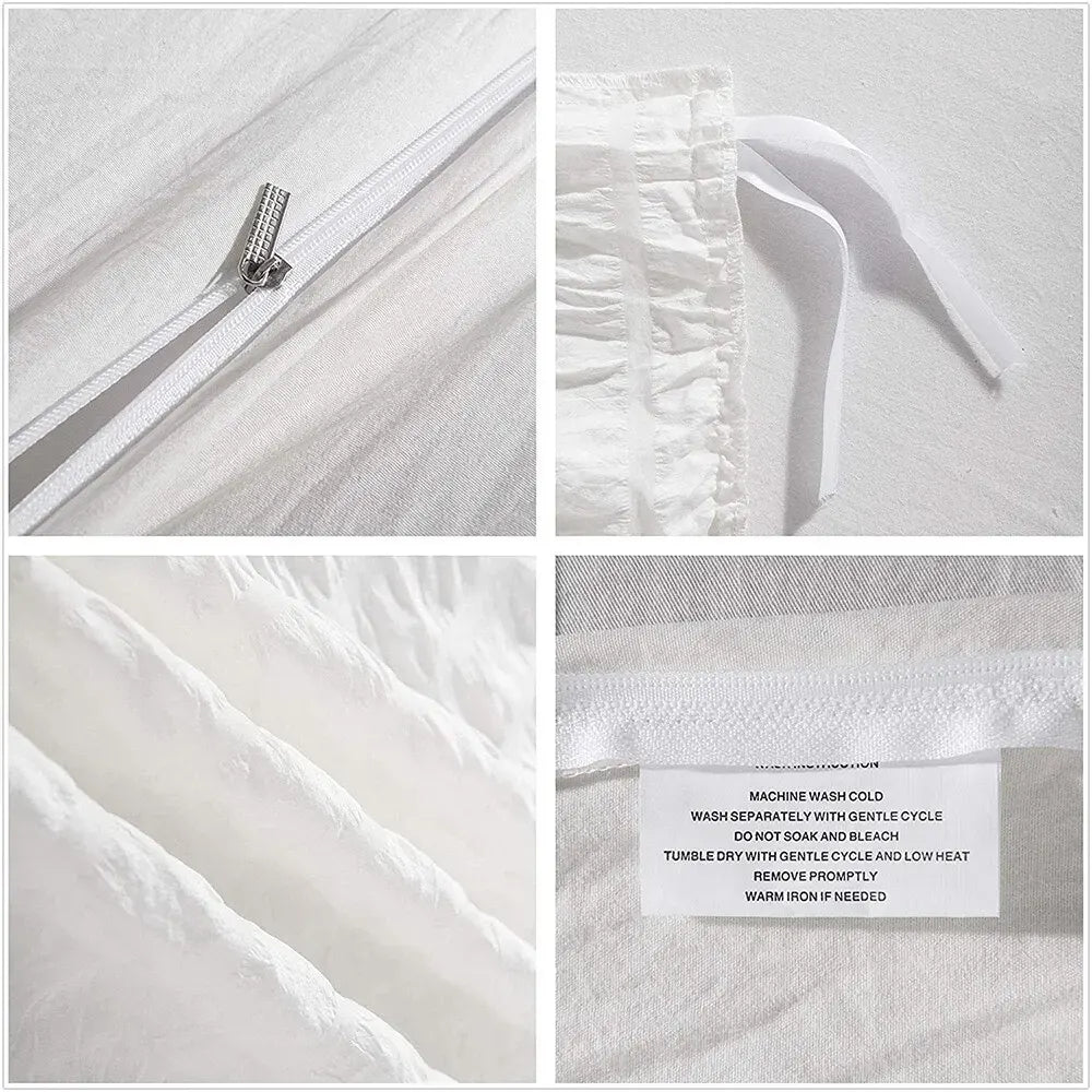 Seersucker White Valencia Dream Quilt / Doona / Duvet Cover set - Image 3
