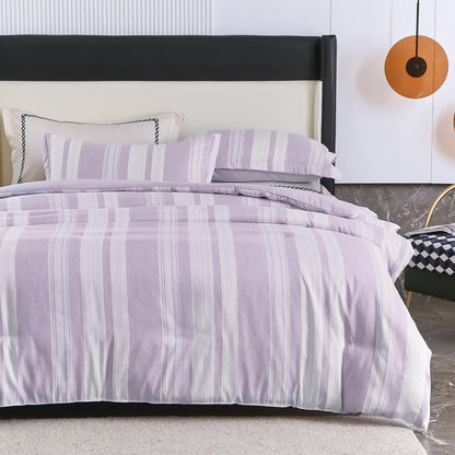 Midnight Calm stripes purple 3‑Piece Bedding – Cozy comforter Style - Image 2