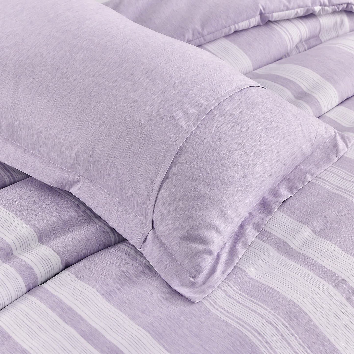 Midnight Calm stripes purple 3‑Piece Bedding – Cozy comforter Style - Image 4