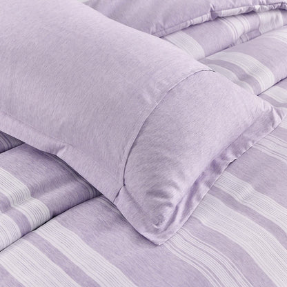 Midnight Calm stripes purple 3‑Piece Bedding – Cozy comforter Style - Image 4