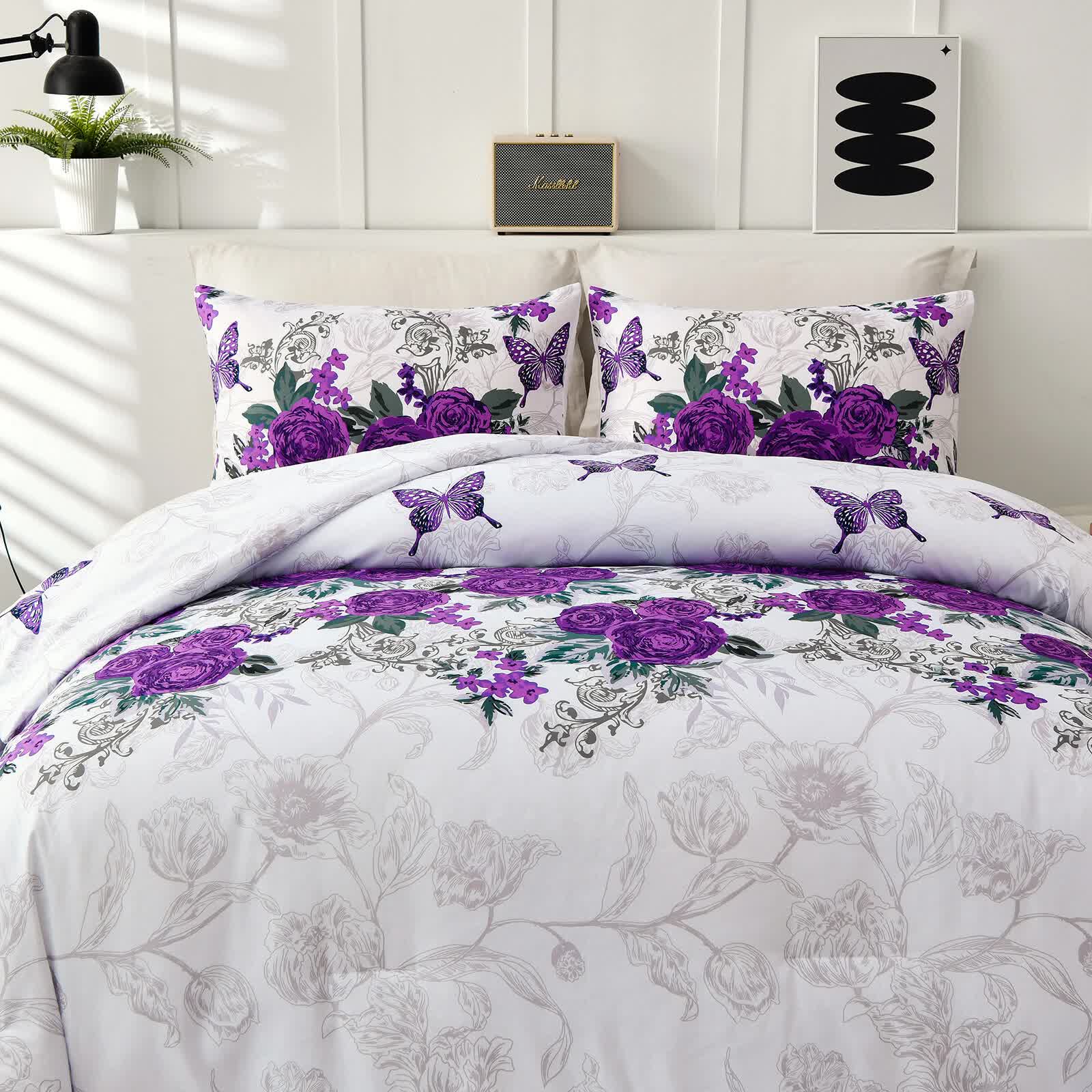 Luxe Loft Purple rose Quilted Comforter & Shams – Trending 3‑Piece Set - Image 2