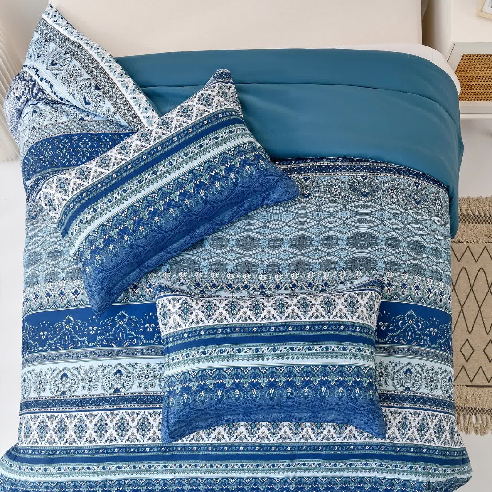 Boho Vibes blue Bedding Set – 3‑Piece Comforter & Pillow Covers - Image 6