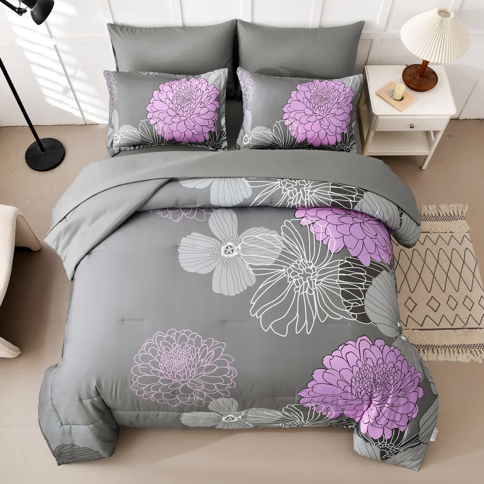 Cloud Nine grey purple Bedding – 3‑Piece Comforter Set for Everyday Chill - Image 2