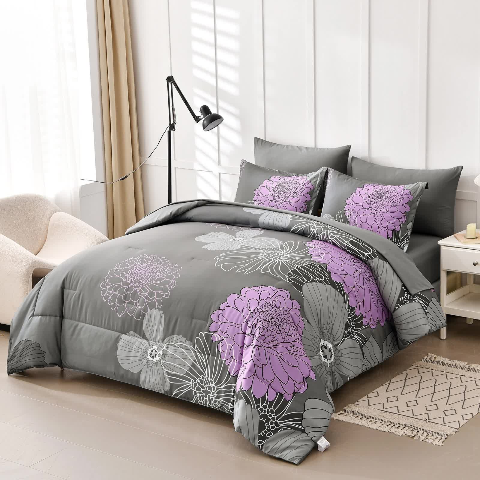 Cloud Nine grey purple Bedding – 3‑Piece Comforter Set for Everyday Chill - Image 3