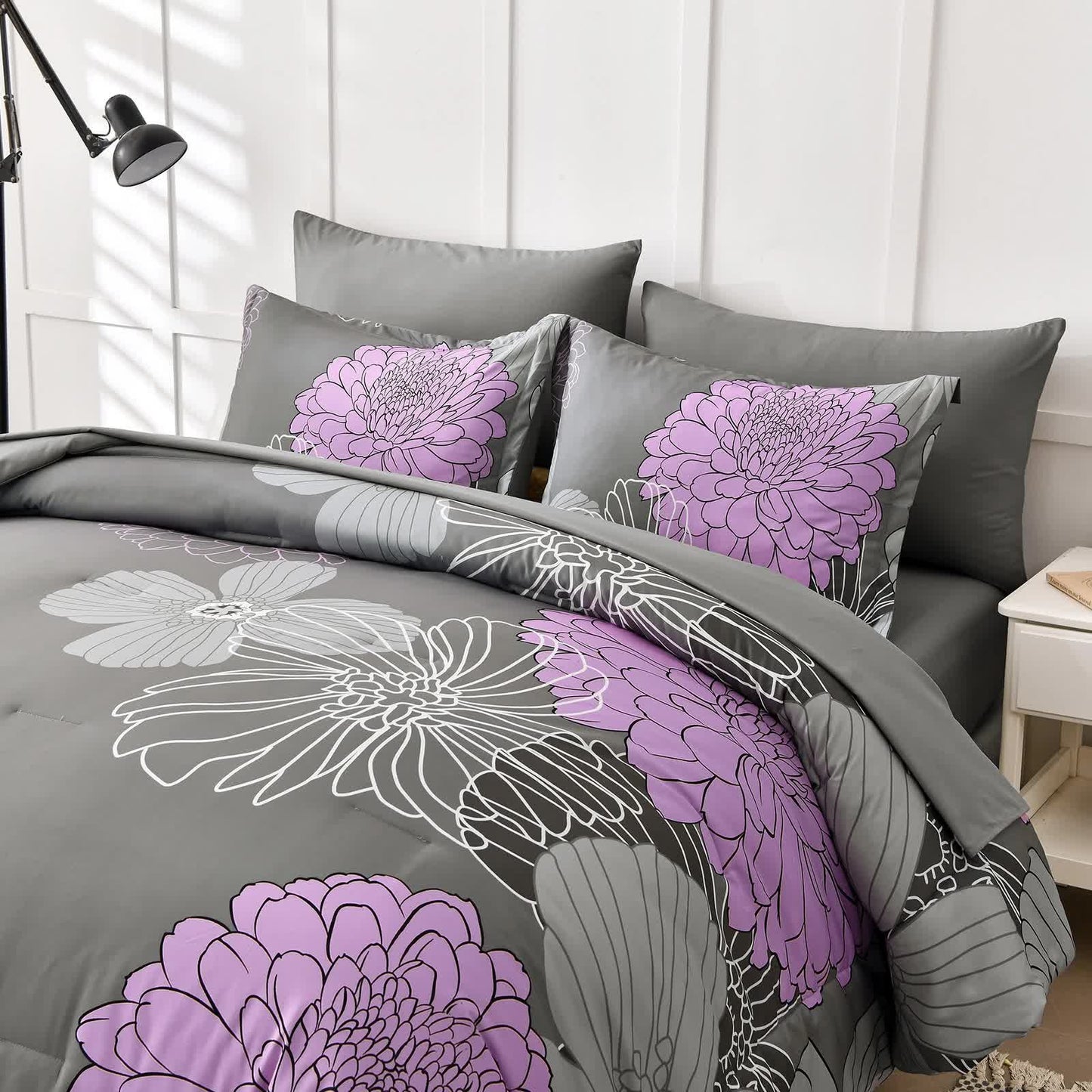 Cloud Nine grey purple Bedding – 3‑Piece Comforter Set for Everyday Chill - Image 4