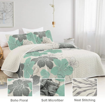 Radiant Quilted Coverlet and Pillowcases Set: Envelop Your Bed in Elegance - Queen size - Image 2