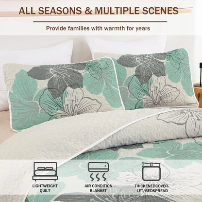 Radiant Quilted Coverlet and Pillowcases Set: Envelop Your Bed in Elegance - Queen size - Image 3
