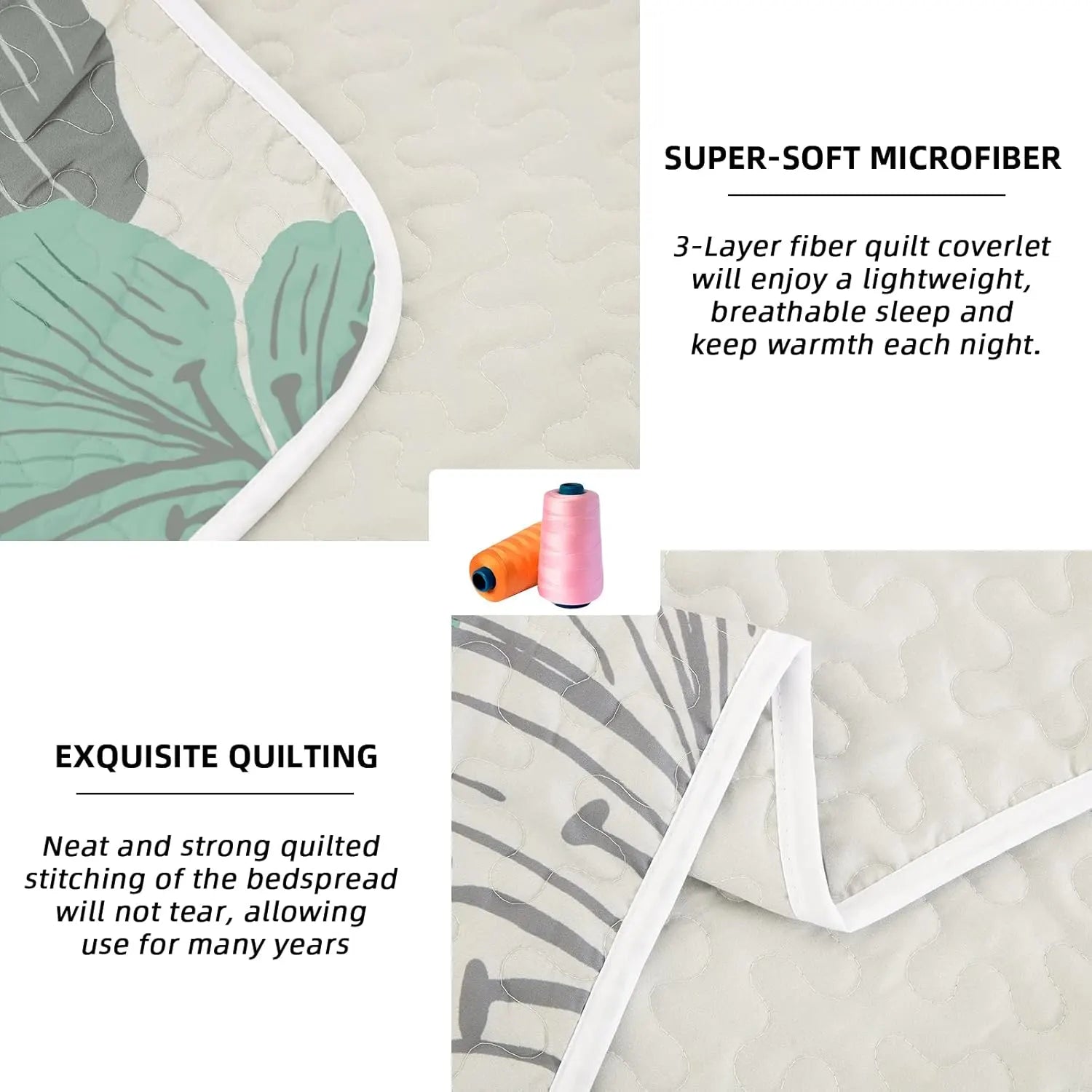 Radiant Quilted Coverlet and Pillowcases Set: Envelop Your Bed in Elegance - Queen size - Image 4