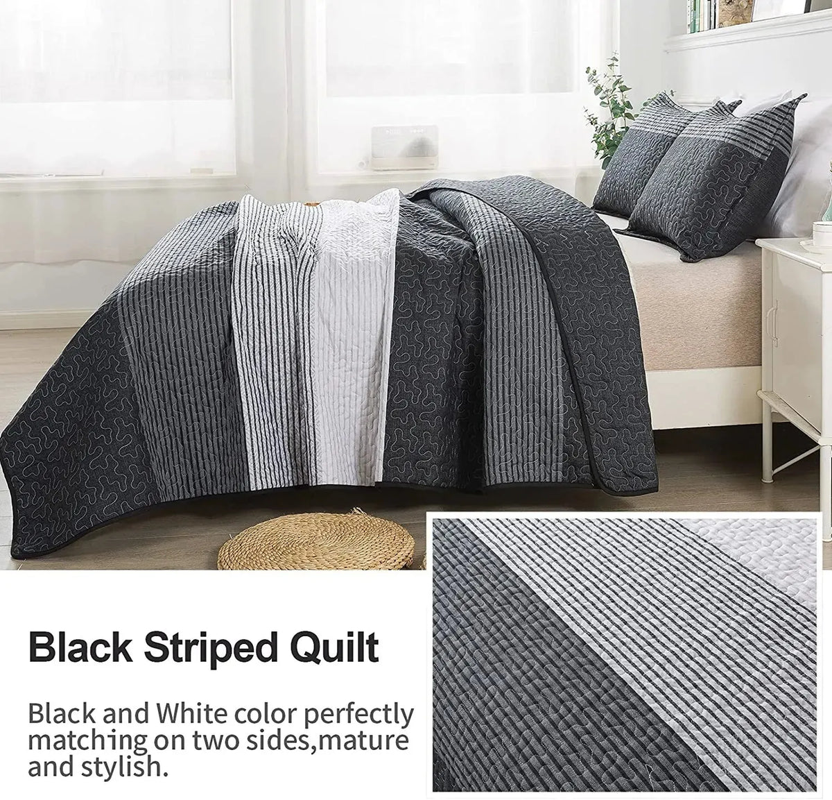 Detailed Quilted Bedspread and Pillowcases Set: A Signature of Quality and Style - Queen size - Image 2