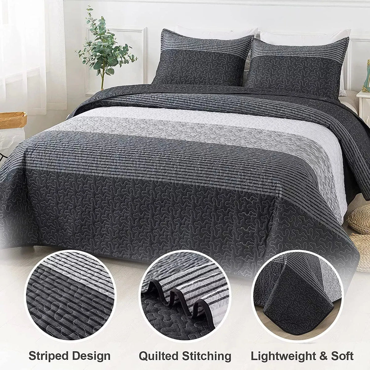 Detailed Quilted Bedspread and Pillowcases Set: A Signature of Quality and Style - Queen size - Image 6