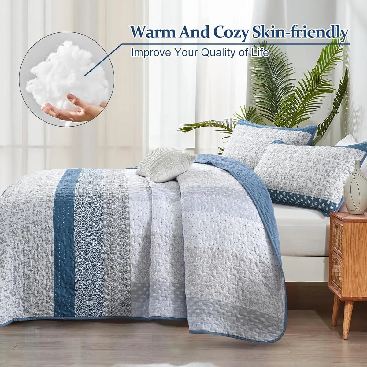 Dazzling Quilted bedspread and pillowcovers set: Add Sparkle to Your Space - Queen size - Image 4