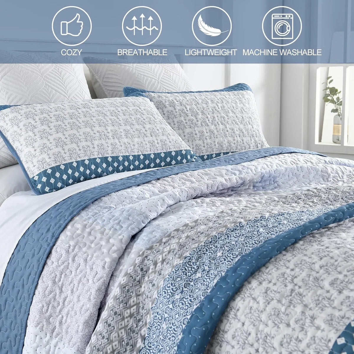 Dazzling Quilted bedspread and pillowcovers set: Add Sparkle to Your Space - Queen size - Image 6