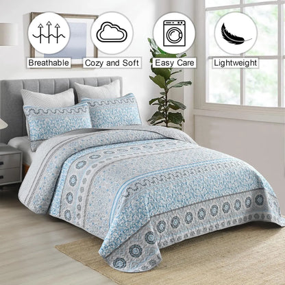 Joyful Quilted coverlet and pillowcovers set: Brighten Up Your Bedroom - Queen size - Image 2