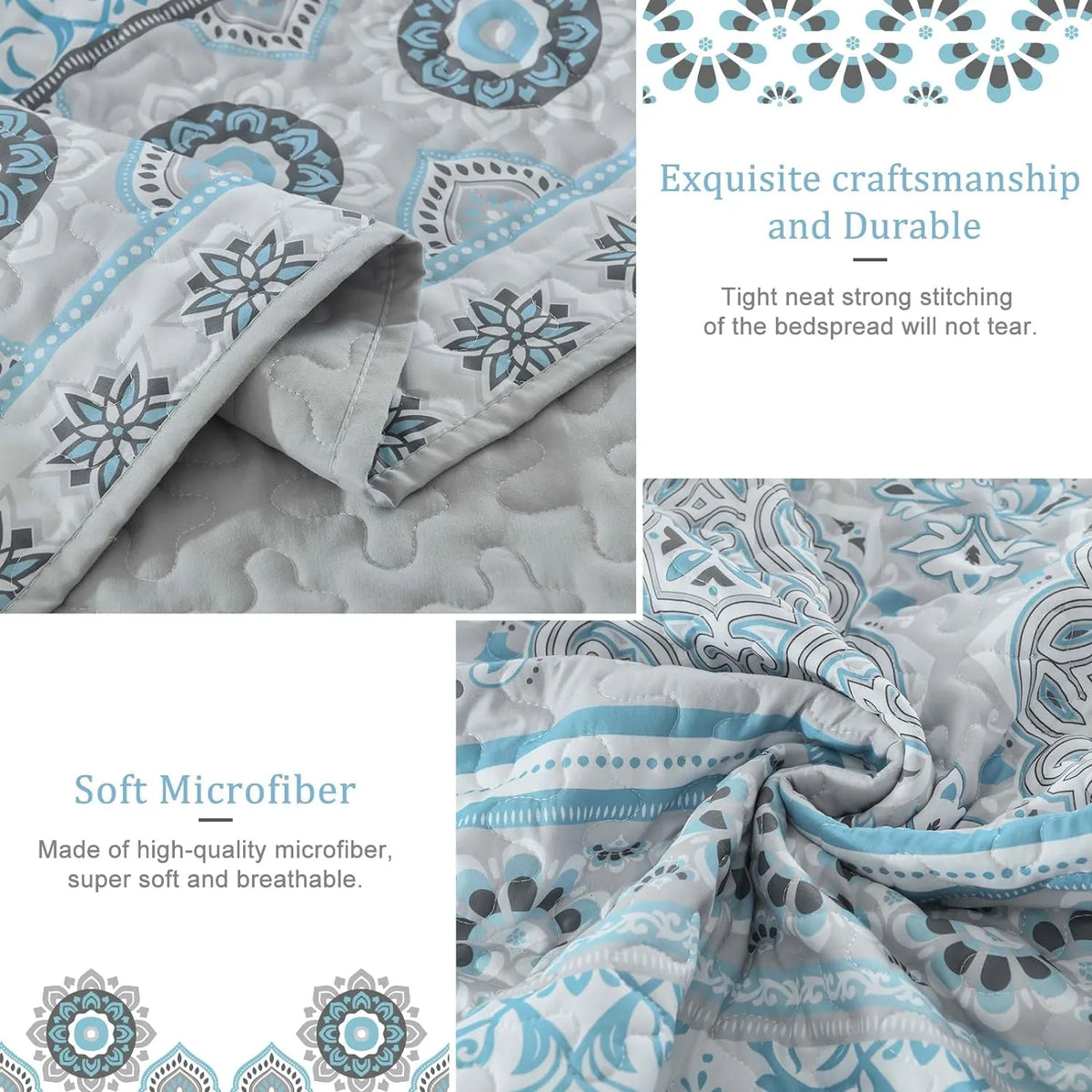 Joyful Quilted coverlet and pillowcovers set: Brighten Up Your Bedroom - Queen size - Image 5