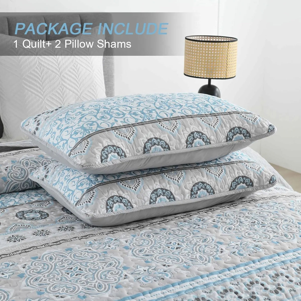 Joyful Quilted coverlet and pillowcovers set: Brighten Up Your Bedroom - Queen size - Image 6