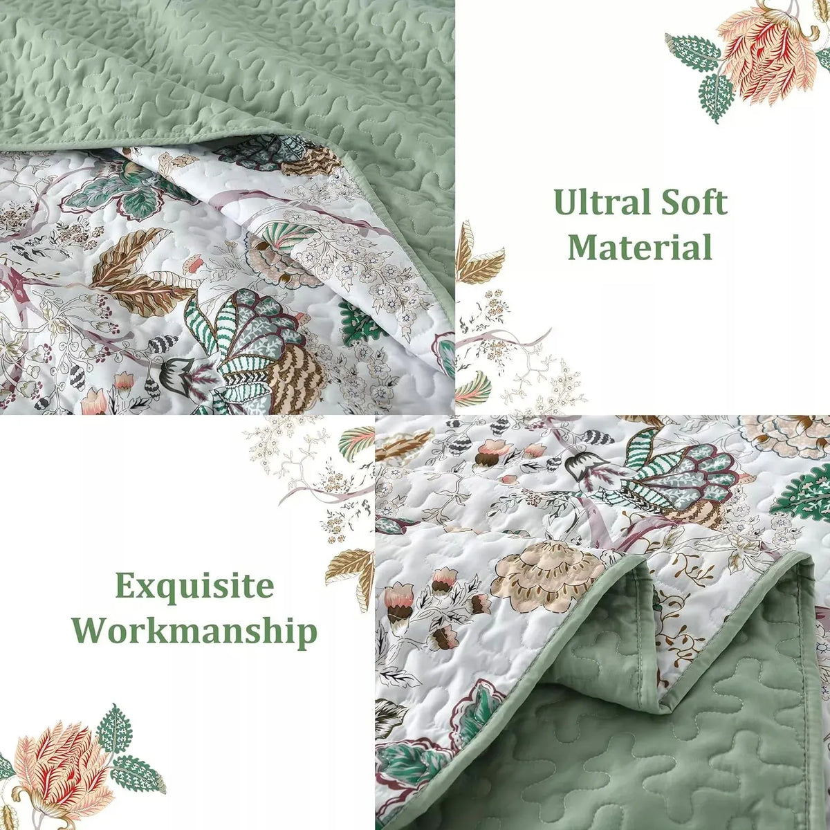 Understated Quilted coverlet and pillowcovers set: Subtle Elegance - Queen size - Image 6