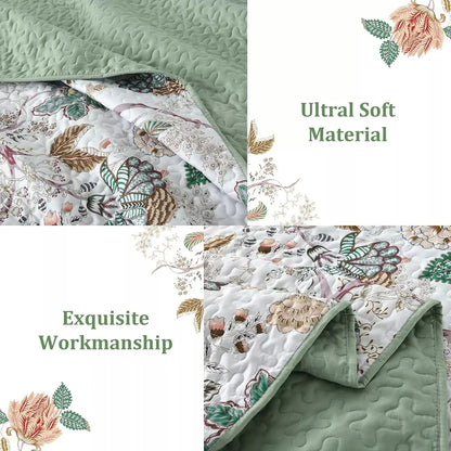 Understated Quilted coverlet and pillowcovers set: Subtle Elegance - Queen size - Image 6