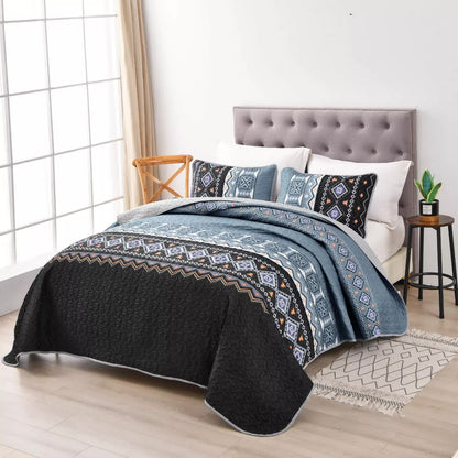 Ambient bloom sky black hour Comforter Set – Aesthetic 3-Piece Bedroom Mood - Image 6