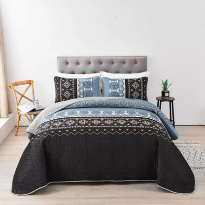 Ambient bloom sky black hour Comforter Set – Aesthetic 3-Piece Bedroom Mood - Image 7