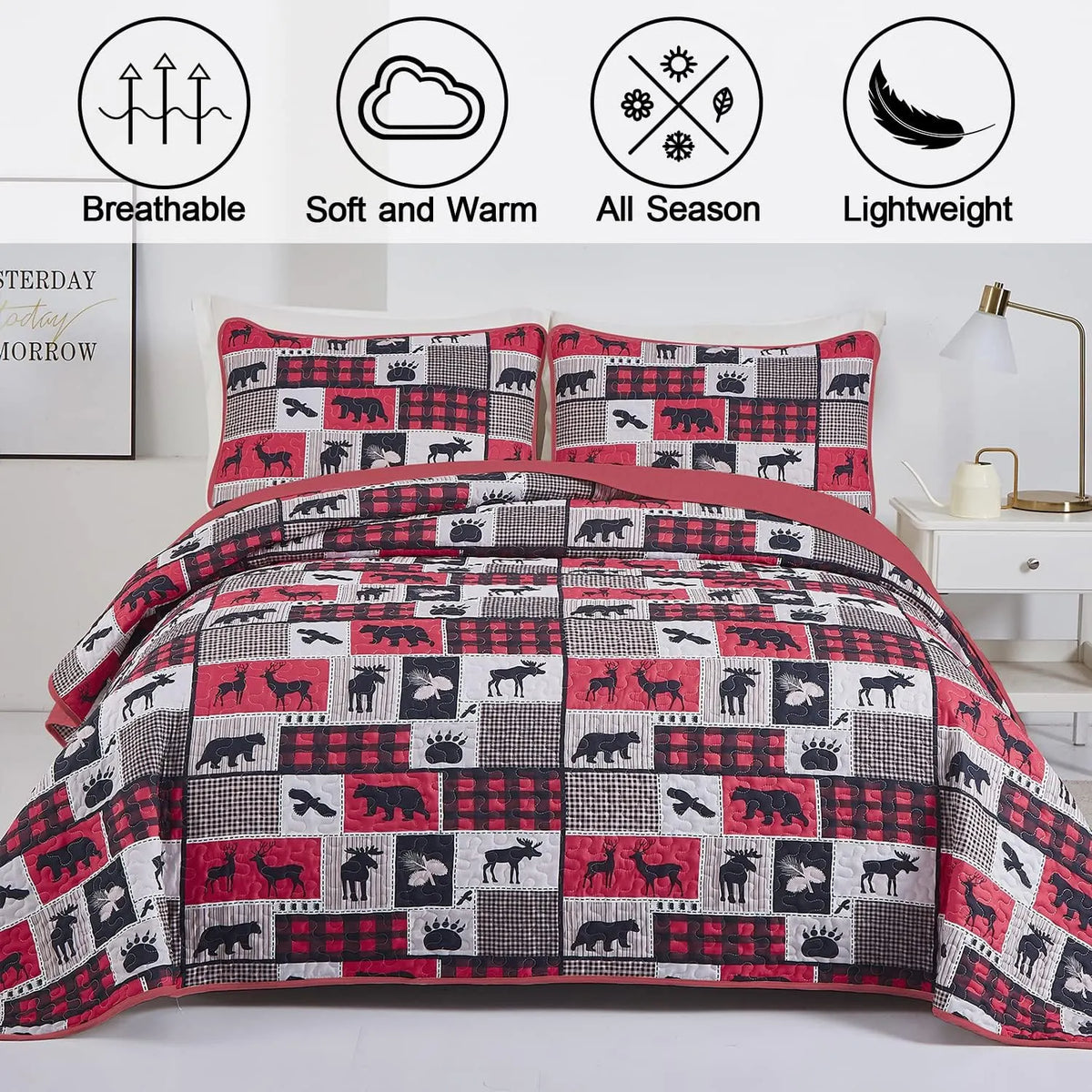 Christmas feel Queen Bedspread Set - Image 2