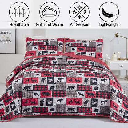 Christmas feel Queen Bedspread Set - Image 2