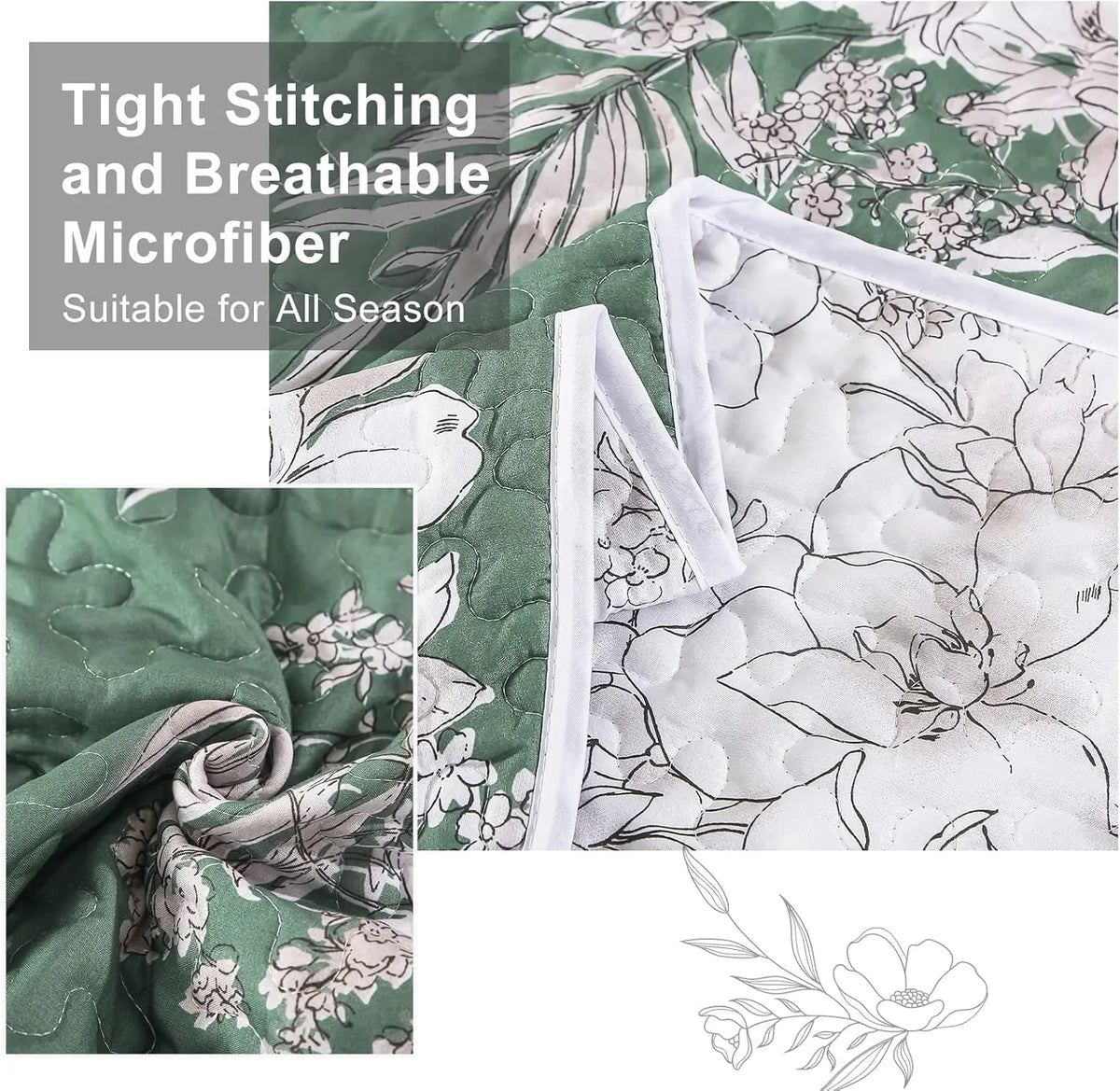 Sophisticated Quilted Coverlet and Pillowcases Set: Elevate Your Bedroom Decor - Queen size - Image 4