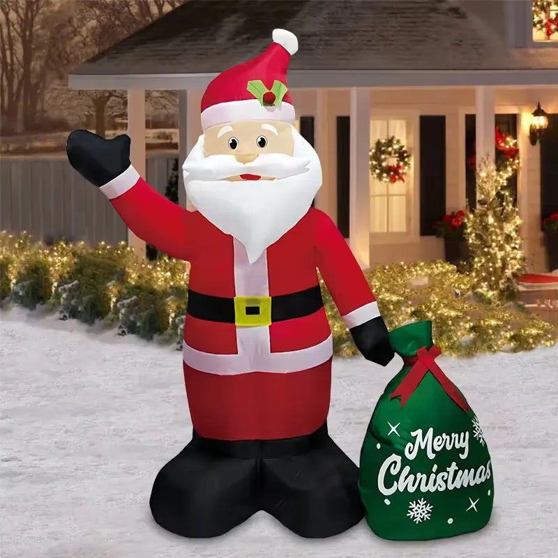 1.2M Festive Glow Christmas Santa Gift Inflatable Outdoor Decoration with LED Lights - Image 4