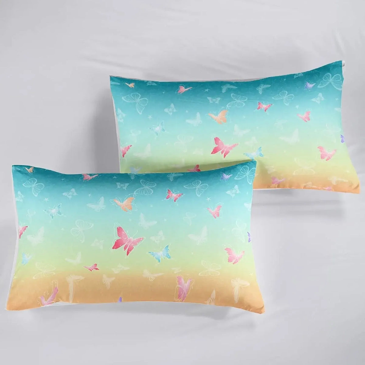 Aqua Sunset Butterfly Dream Comforter Quilted Doona Set - Image 6