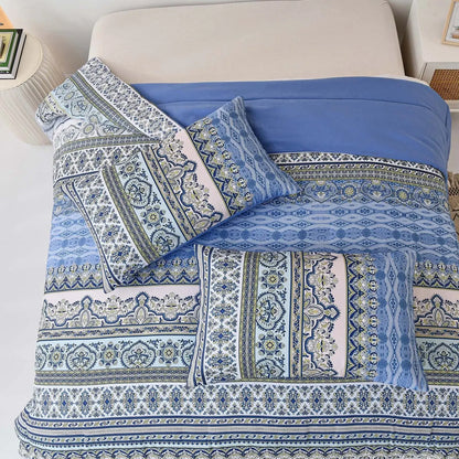Blue Nordic Stripe Haven Comforter Quilted Doona Set - Image 6