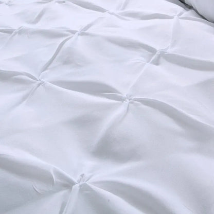 White Pintuck Cloud Comforter Quilted Doona Set - Image 4